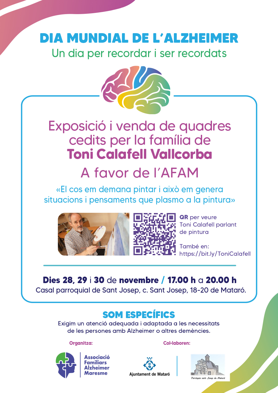 Exposició i venda de quadres cedits per la família de Toni Calafell Vallcorba a favor de l’AFAM